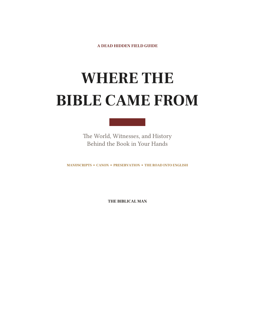 Where the Bible Came From guide cover